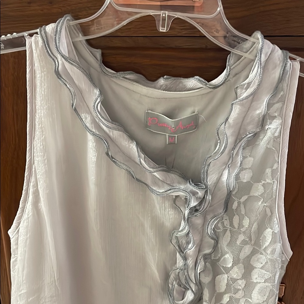 Pretty Angel Silver Sleeveless Mini Dress for any occasion.